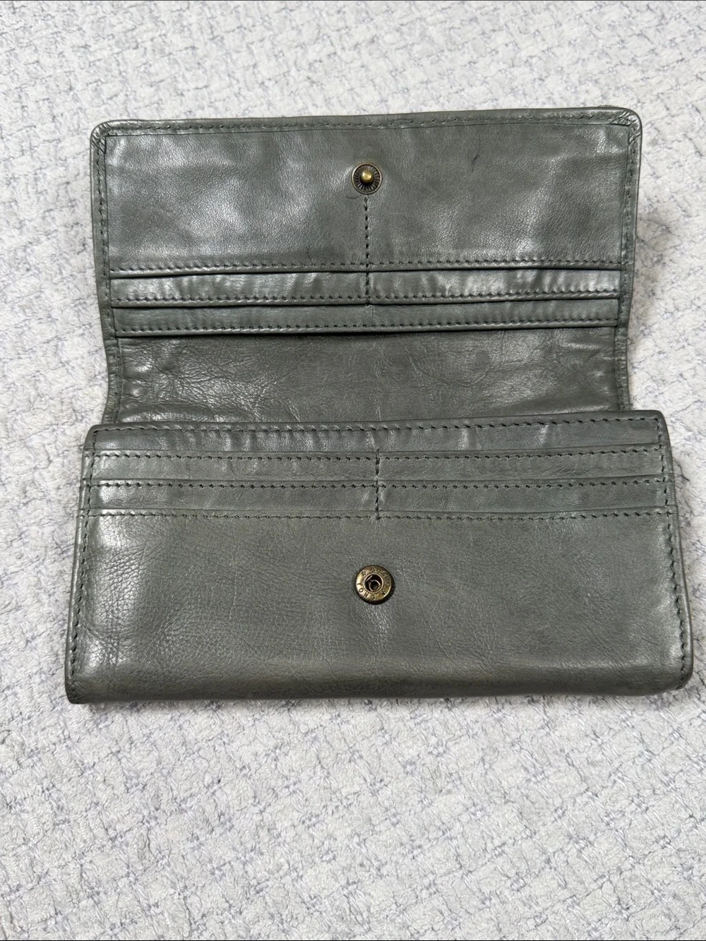 Vintage Leather Embellished Leather Wallet Green Mandala Braided